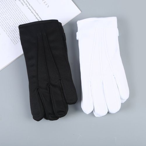 Autumn and Winter Etiquette Fleece-Lined Driving Non-Slip Glue-Point Gloves Men and Women Security Guard on Duty Outdoor Riding Sports Thickening Gloves