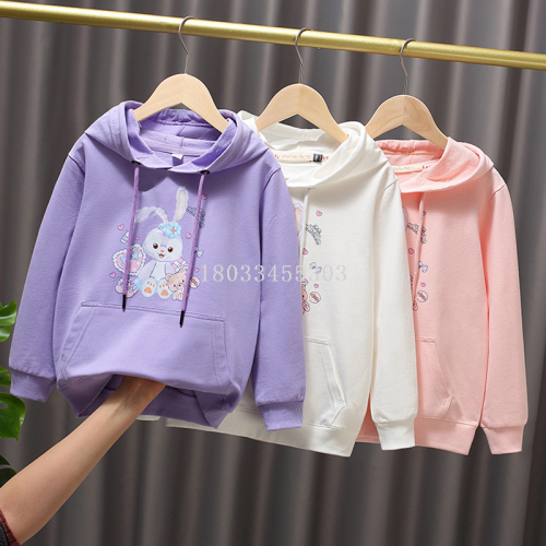 2022 new autumn korean style children‘s clothing personalized hooded sweater cartoon printing trend children‘s clothing pullover stall wholesale