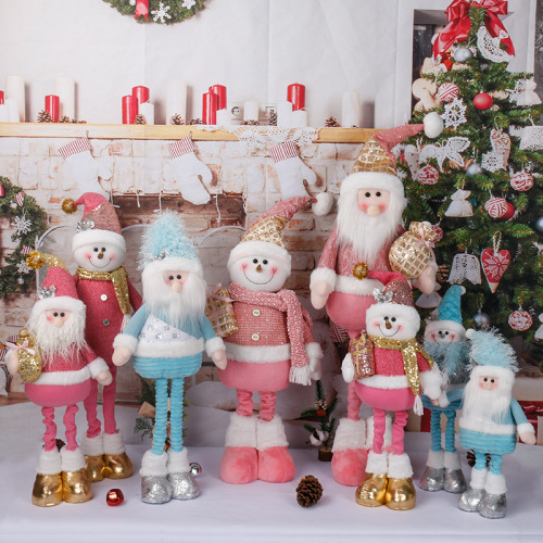 Manufacturer Customization Christmas Home Decoration Retractable Santa Snowman Doll Children Celebration Gift Customization