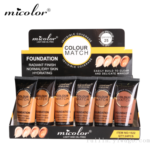 Micolor Liquid Foundation Sunscreen Long-Lasting Long-Lasting Concealer Tattoo Cover Waterproof Sweat-Proof Deep Flesh Color Exclusive for Cross-Border