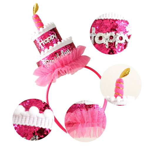 festival party supplies double layer cake happy birthday headband birthday headdress dress up props