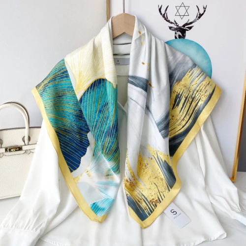 90 Artificial Silk Square Scarf Li Jin Forged Twill Silk Soft and Comfortable Silk Scarf in Stock Second Delivery Import and Export