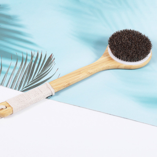 Factory Wholesale 40cm Long Handle Bamboo Bath Brush Back Brush Rub Back Brush Soft Brush Dry Brush Bath Brush