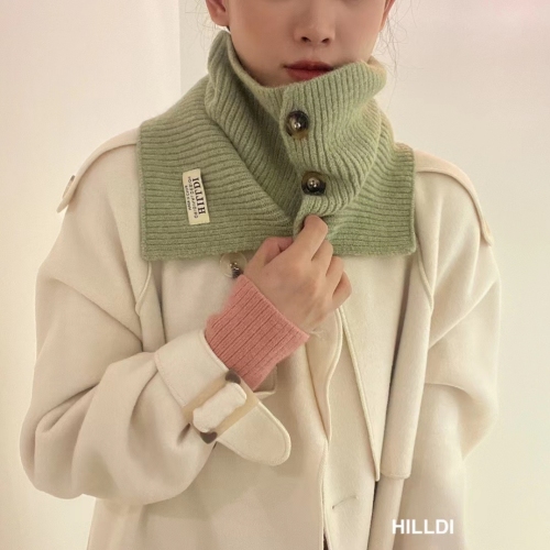 Korean Button Wool Scarf Three Breasted Winter Thermal