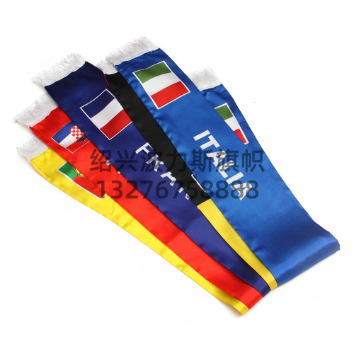 Fan Scarf European Cup World Cup Fan Decoration Supplies Satin Polyester World Flag Scarf Customization 