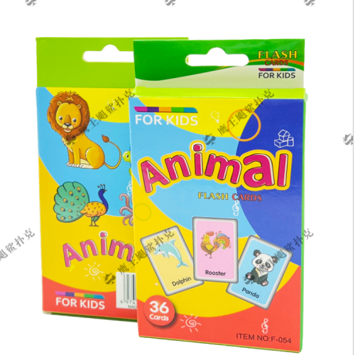 factory-operated animal learning card enlightenment early education english cognitive card color visual flash card teaching aids