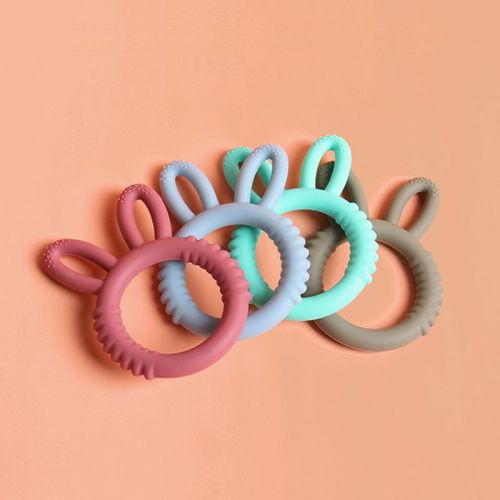 factory wholesale new rabbit teether silicone chews baby teether baby teething toys food grade teether