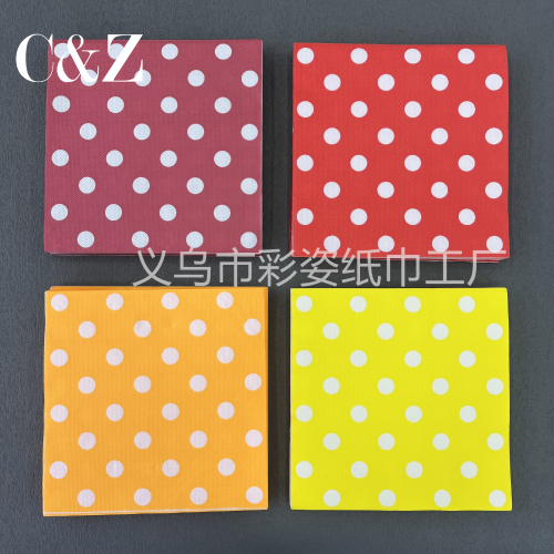 napkin tissue for foreign trade exclusive dot 33*33cm square tissue printing restaurant hotel tissue factory direct sales
