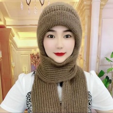 Korean Style Women's Rabbit Plush Hat Fashion Temperament Autumn Winter  Warm Knitted Bucket Hats Outdoor Skiing Woolen Cap