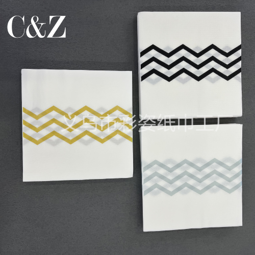 napkin tissue for foreign trade special stripe 33 * 33cm square tissue printing restaurant paper tissue factory direct sales
