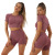 Foreign Trade Women's Seamless Yoga Clothes Sportswear Women's Suit Sports Foreign Trade Fitness Clothes Short Sleeve Shorts Two-Piece Suit