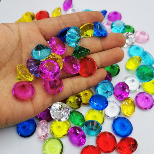 imitation crystal acrylic diamond children‘s toys gem colorful diamond children play house game rewards