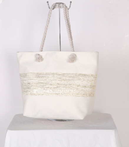 New Factory Direct Sales B Golden and Silver Color Cord Straw Fashion Shoulder Bag Beach Bag Clutch Customized Wholesale