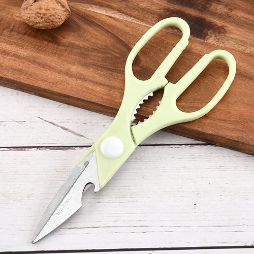 factory wholesale stainless steel multifunctional kitchen scissors can be opened multi-purpose scissors with walnut 9140 kitchen scissors