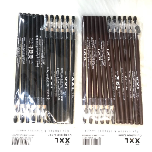 Foreign Trade Classic Wood Eyebrow Pencil Comes with Penknife Black Brown Waterproof Sweat-Proof Easy to Color Smear-Proof Makeup