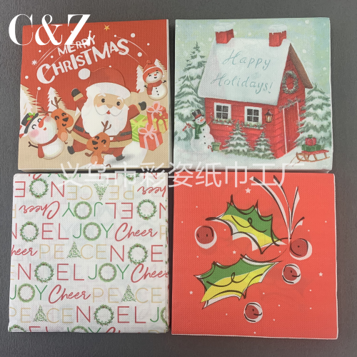 christmas series napkin tissue foreign trade printing napkin square tissue double layer tissue factory direct sales