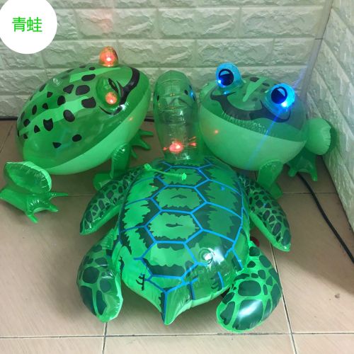 Factory Spot Wholesale Eyes Luminous Large PVC Inflatable Toys Elastic Inflatable Frog Elastic Rope