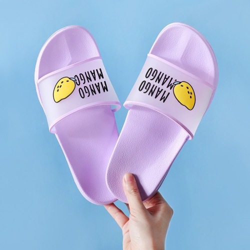 summer pvc blowing lemon pineapple transparent strap flip flops women‘s home slippers factory custom changeable pattern