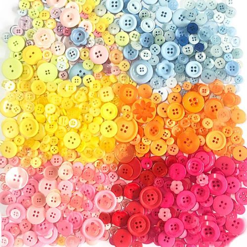 spot wholesale mixed color resin buttons diy handmade stickers button flower material package buttons