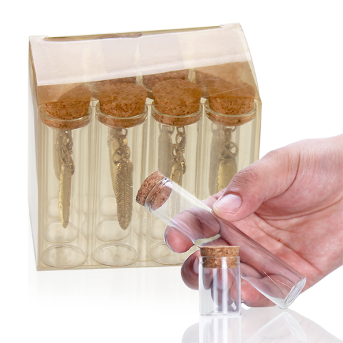 Wholesale 22mm Cork Punching Straight Transparent Test Tube Craft Glass Bottle