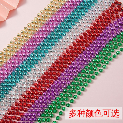 plastic wire beads electroplated beaded christmas accessories doll necklace jewelry diy accessories round plastic beads