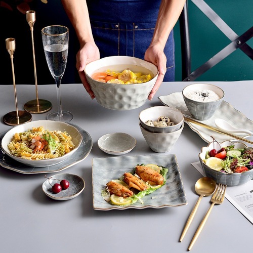 light luxury bowl dish tableware set household plate combination nordic good-looking creative housewarming gift