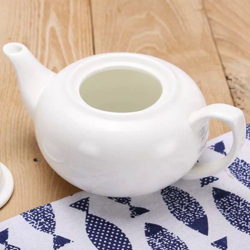simple pure white ceramic hotel high temperature resistant thickened pot no. 2 persimmon pot plus white teapot tea set household