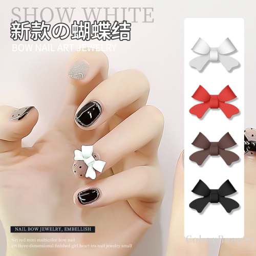 Nail Butterfly Jewelry Three-Dimensional Red Black White Japanese Online Celebrity New Simple Metal Nail Decoration Bow