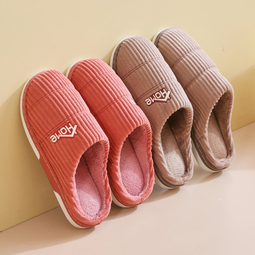 Autumn and Winter New Half-Covered Heel Cotton Slippers Home Wholesale Fashionable Warm Wear-Resistant Home Indoor and Outdoor Couple Cotton Slippers Cotton Slippers