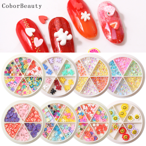 2022 new three-dimensional soft pottery color candy cartoon young girl love nail art disc japanese diy fingernail decoration
