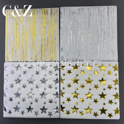 gilding series napkin tissue foreign trade printing napkin square tissue double layer tissue factory direct sales