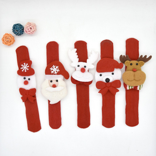 christmas decorations children‘s toys christmas bangle bracelet santa claus slap bracelet snowman elk ring pop