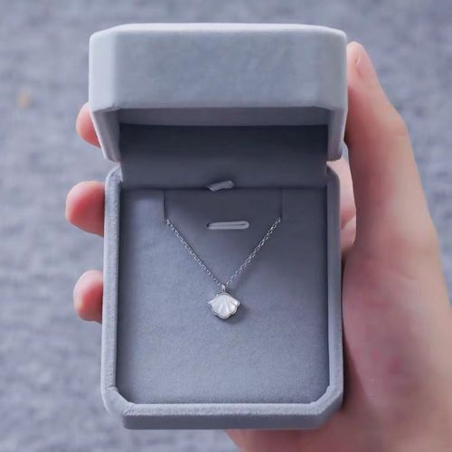 s925 silver one-shell necklace women‘s sterling silver clavicle chain ins simple white fritillary pendant female lover gift