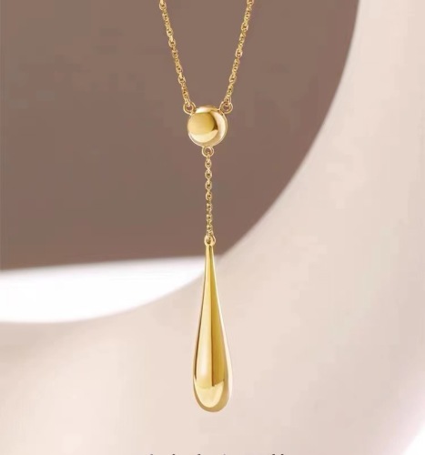 jewelry s925 silver water drop necklace ins cold style simple fashion light luxury new style clavicle chain necklace