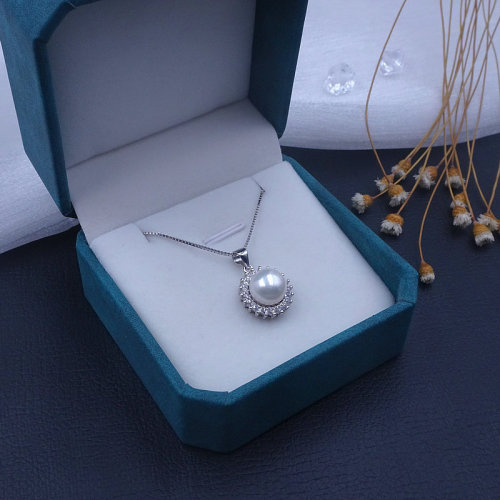 natural pearl women‘s sterling silver s925 necklace simple temperament generous middle-aged mother‘s day birthday gift