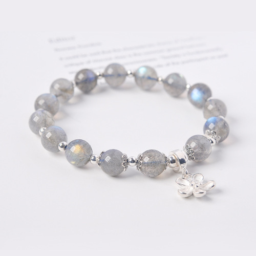 Ornament S925 Cherry Blossom Moonstone Bracelet Female Silver Korean Simple Personalized Girlfriend Gifts Ins