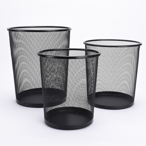 Factory Direct Sales Iron Mesh Trash Metal Open Trash Can Simple Trash Can Home Office Waste Bin Spot