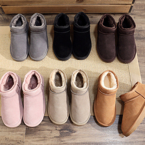 Same Style as Zhou Dongyu Snow Boots for Women Short Booties Cute Fashion Cotton Shoes Bread Shoes Slip-on Thick Warm