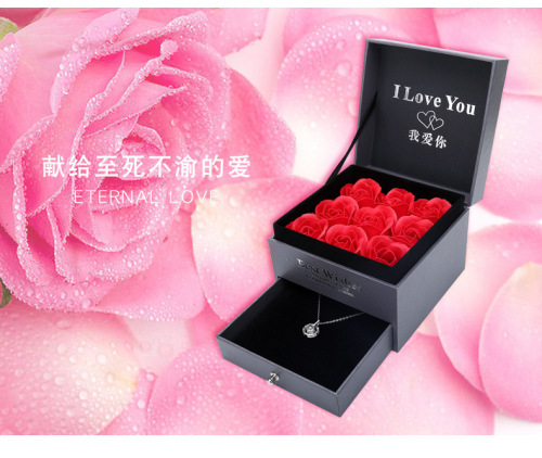 Ornament Nine Roses Drawer Box Jewelry Soap Flower Gift Box Rose Gift Box