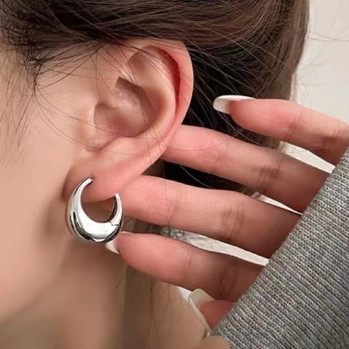 s925 silver ear buckle factory wholesale european and american simple style geometric earrings versatile temperament ins korean fashionable sense decoration