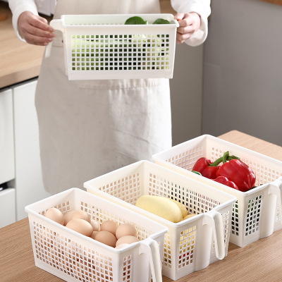 C67 Hollow Storage basket Household refrigerator storage box Kitchen Sundries snacks desktop storage basket