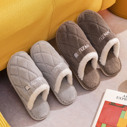 Cotton Slippers Women‘s Autumn and Winter Household Warm Slippers Wholesale Floor Non-Slip Plush Slippers