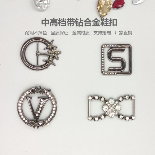with Diamond Shoe Buckle metal Hole Shoes Alloy Jewelry Buckle Hole Shoes Decoration Peas Shoes Hardware Accessories Single Shoe Buckle