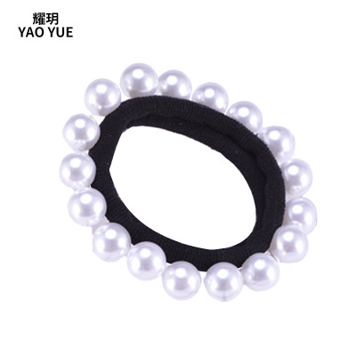 Wish Hot Sale Seamless Rubber Band High Elasticity Pearl Hair Accessories Creative Style New Korean Style Pearl Children's Hair String