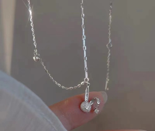 ornament s925 silver rabbit necklace niche design new light luxury advanced instafamous pendant clavicle chain