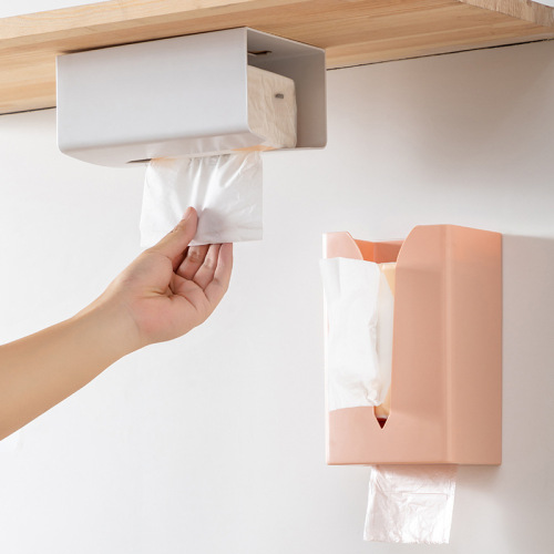 japanese-style household adhesive wall-mounted napkin box upside down box flat storage box kitchen living room tissue box