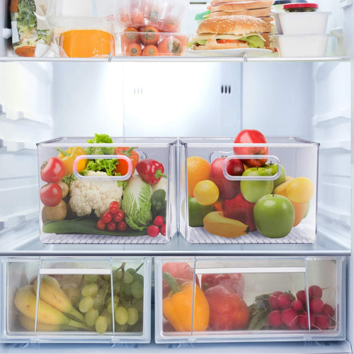 simple refrigerator storage box transparent plastic large capacity fruit and vegetable meat preservation storage box kitchen storage supplies