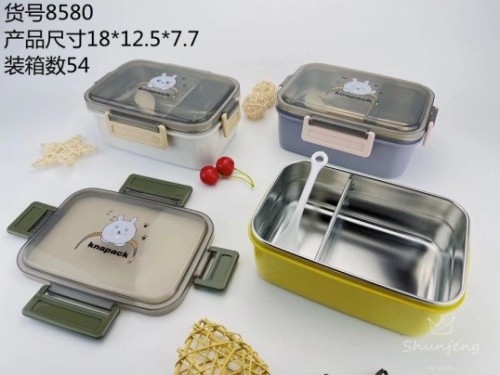 stainless steel lunch box double layer with tableware portable lunch box adult lunch box for work