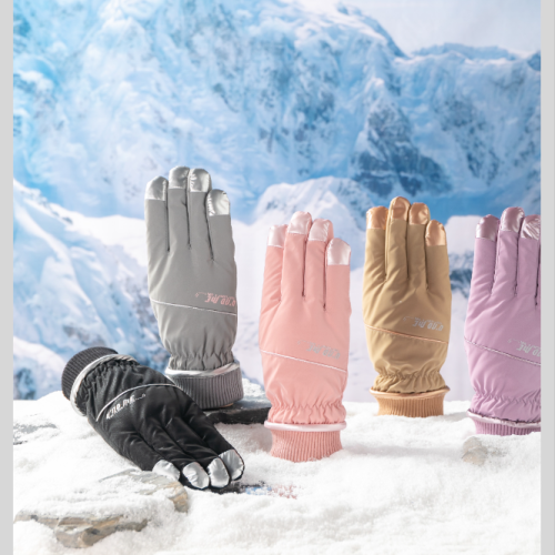 women‘s feather velvet sports gloves
