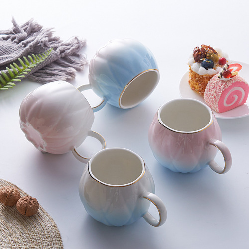 nordic colorful pearl glaze ceramic cup creative mug gift cup gradient mug